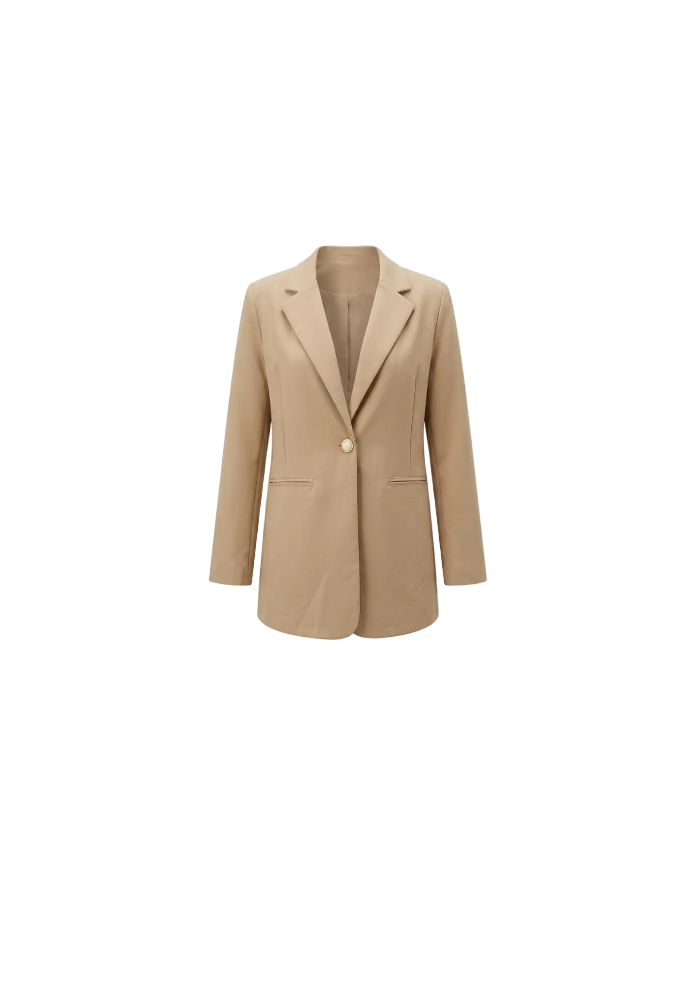 Blazer Camel Botón Perla