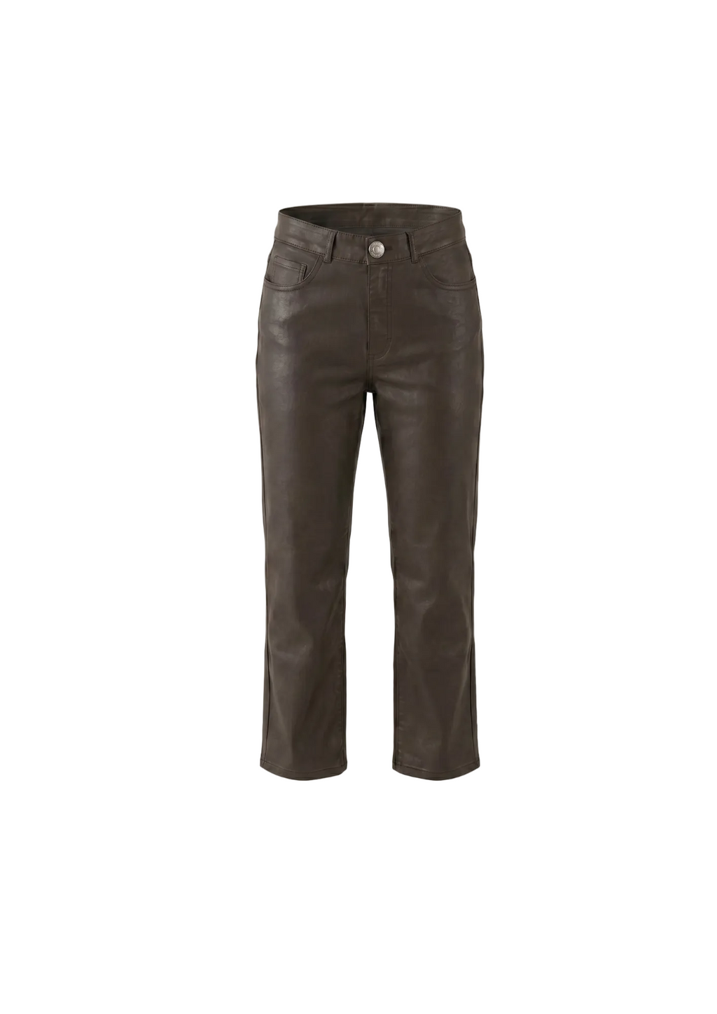 Pantalón Straight Coated Tabaco
