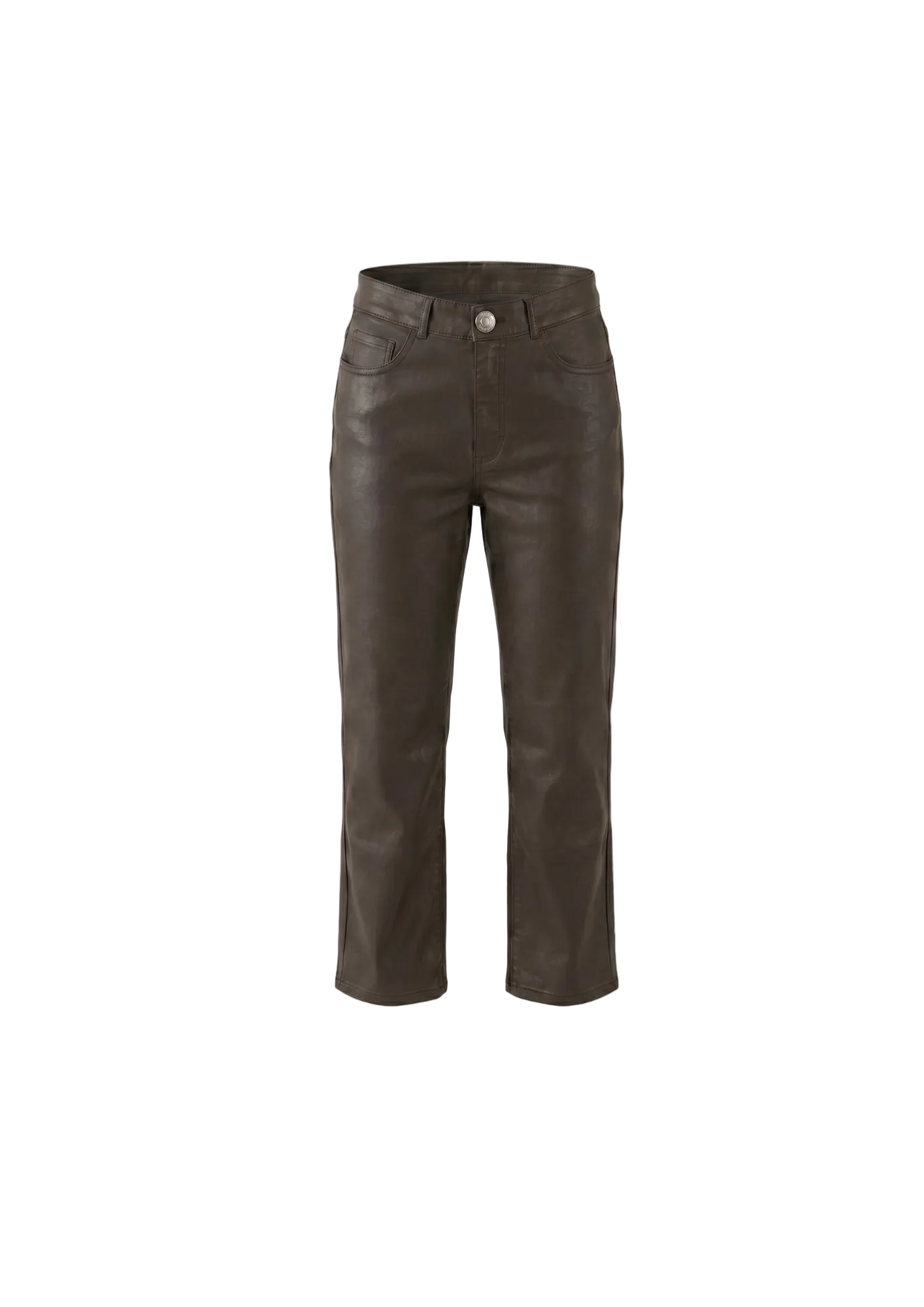 Pantalón Straight Coated Tabaco