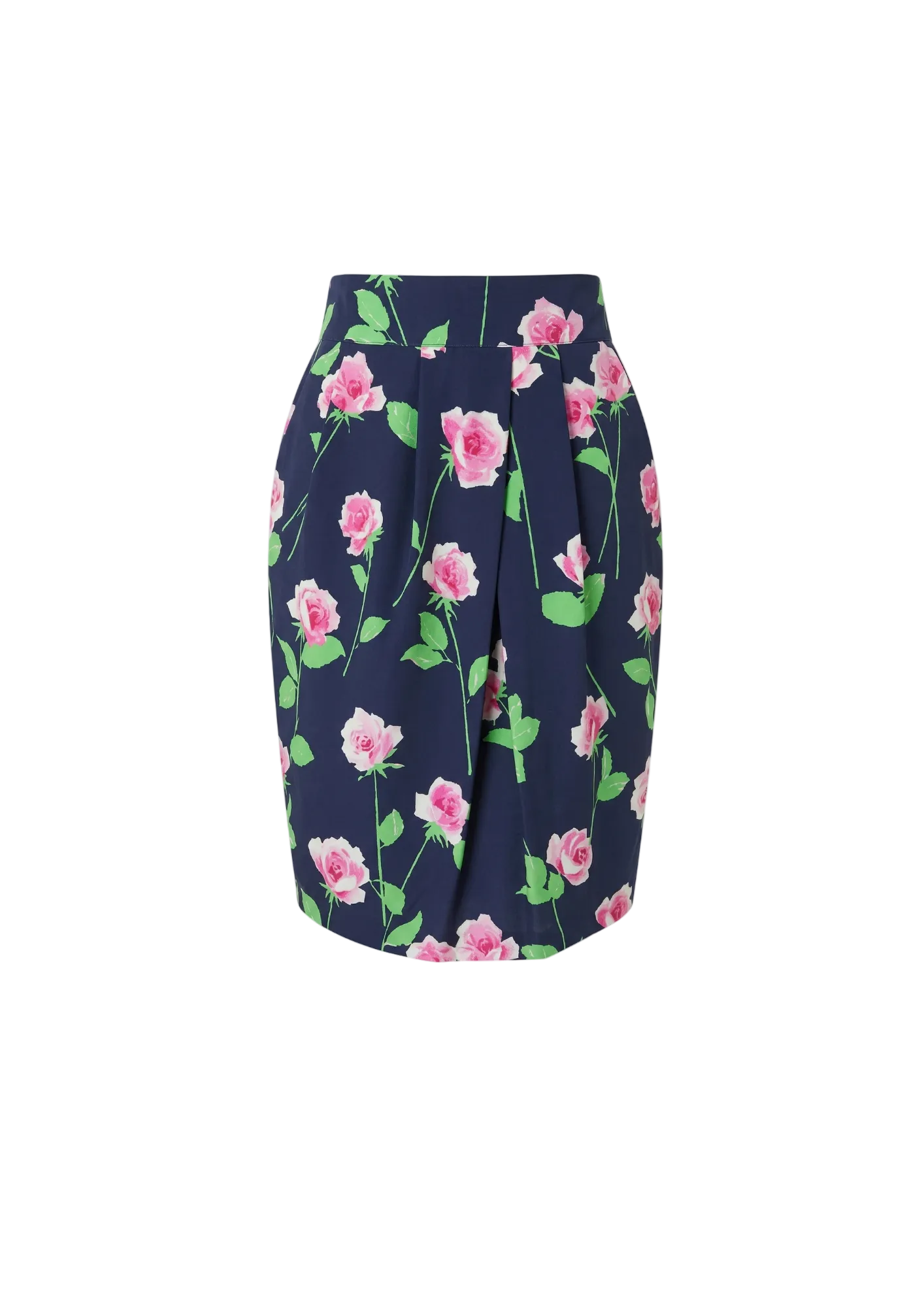 Falda Tulipán Rosas Navy
