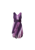 Vestido de Seda con Efecto Degradé Lila Púrpura