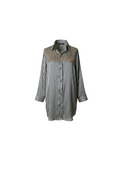 Camisola oversize en seda a rayas blanco y negro