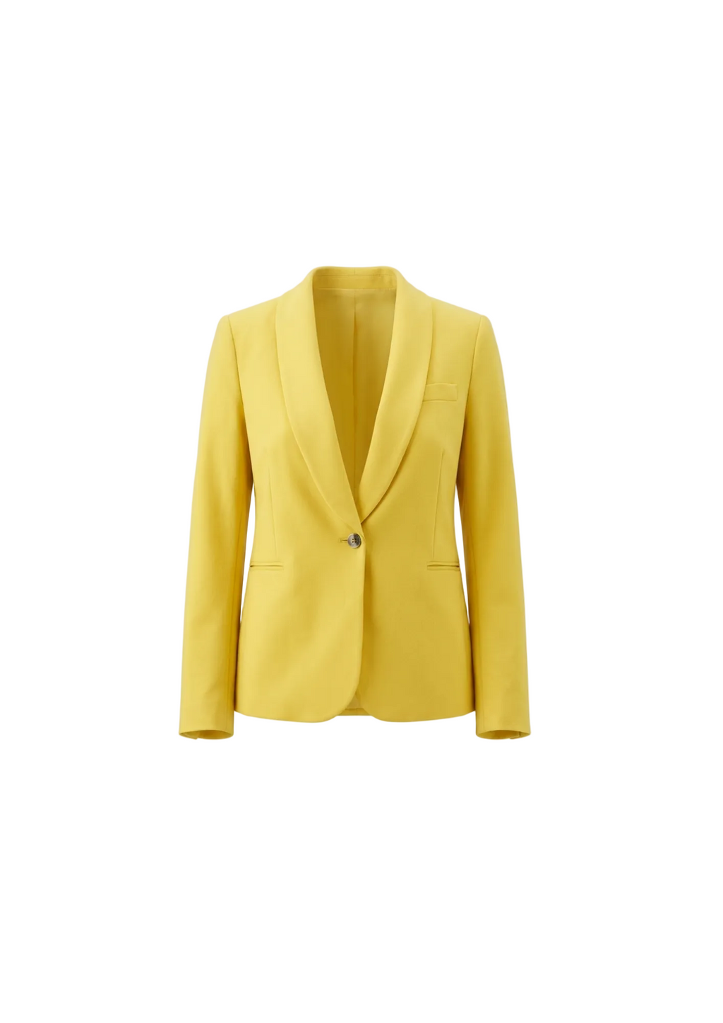 Blazer Estructurado de Un Botón Amarillo Mostaza