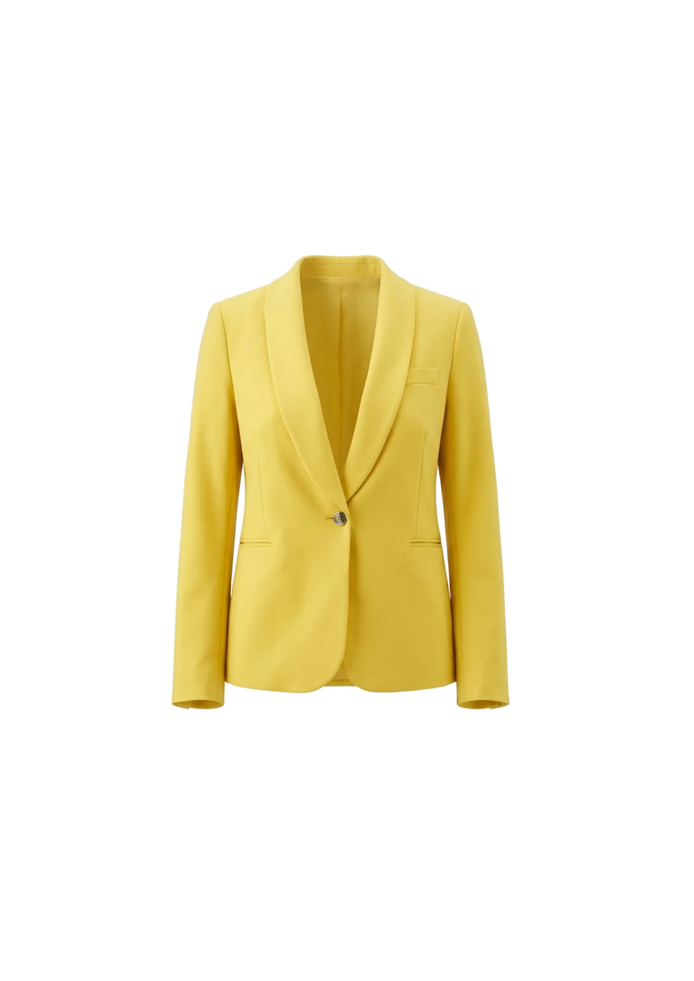Blazer Estructurado de Un Botón Amarillo Mostaza
