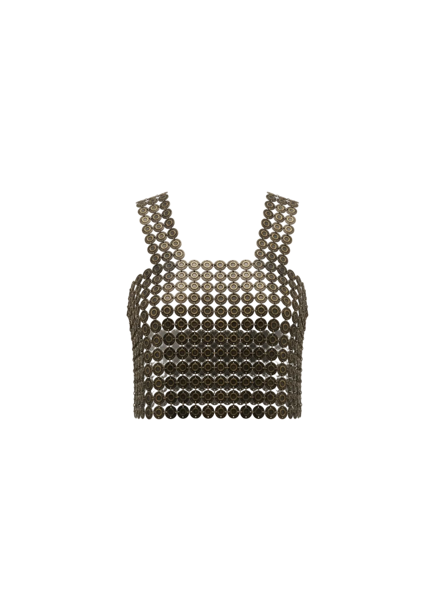 Top Crop Malla Discos Bronce