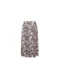 Falda Midi Floral Gris Topo
