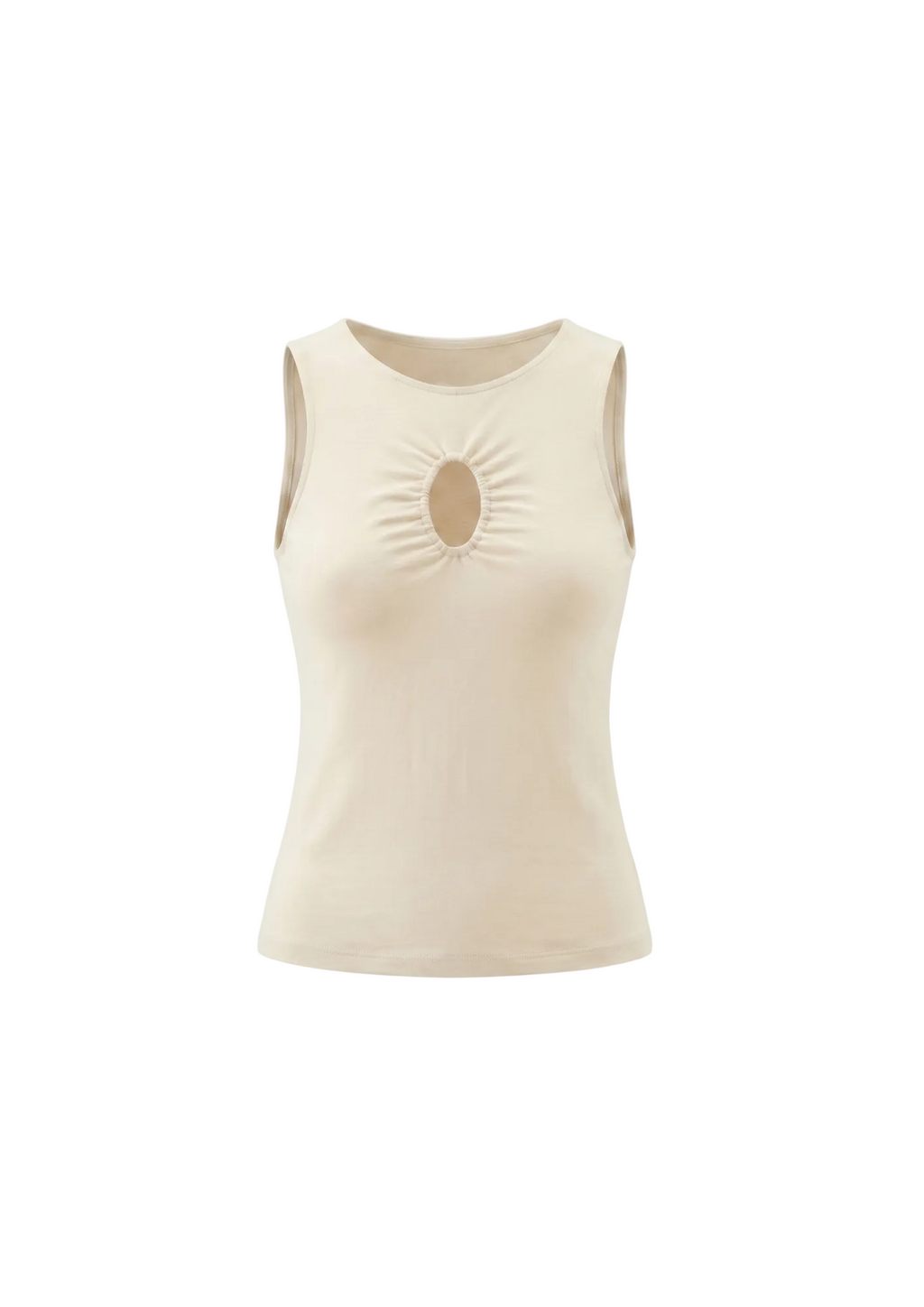 Top entallado cut-out keyhole blanco
