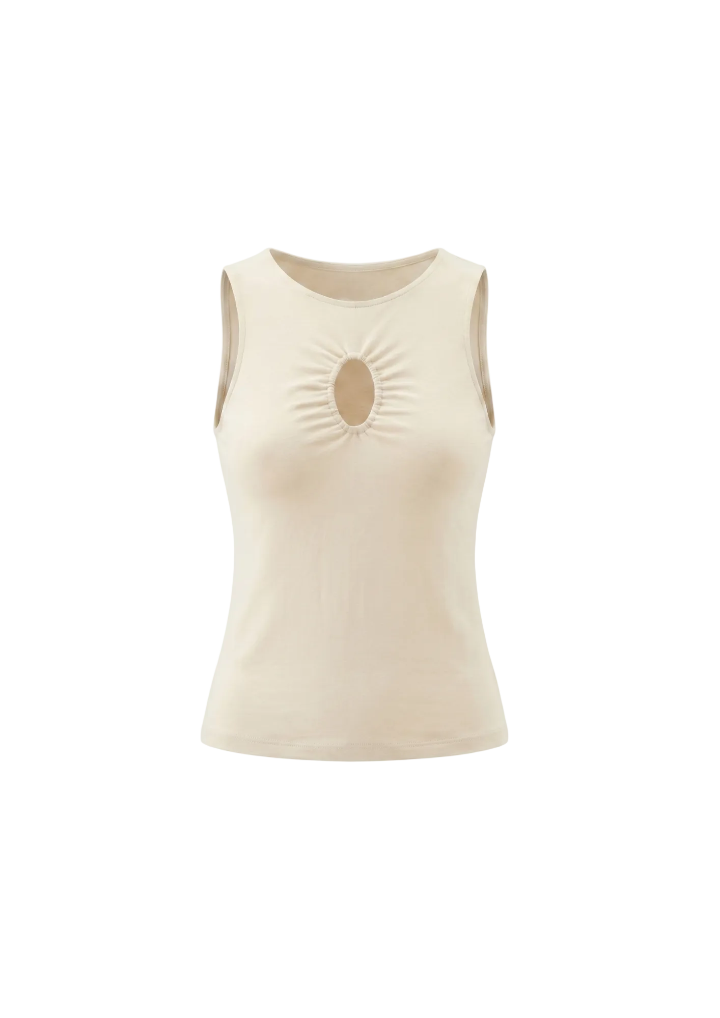 Top entallado cut-out keyhole blanco