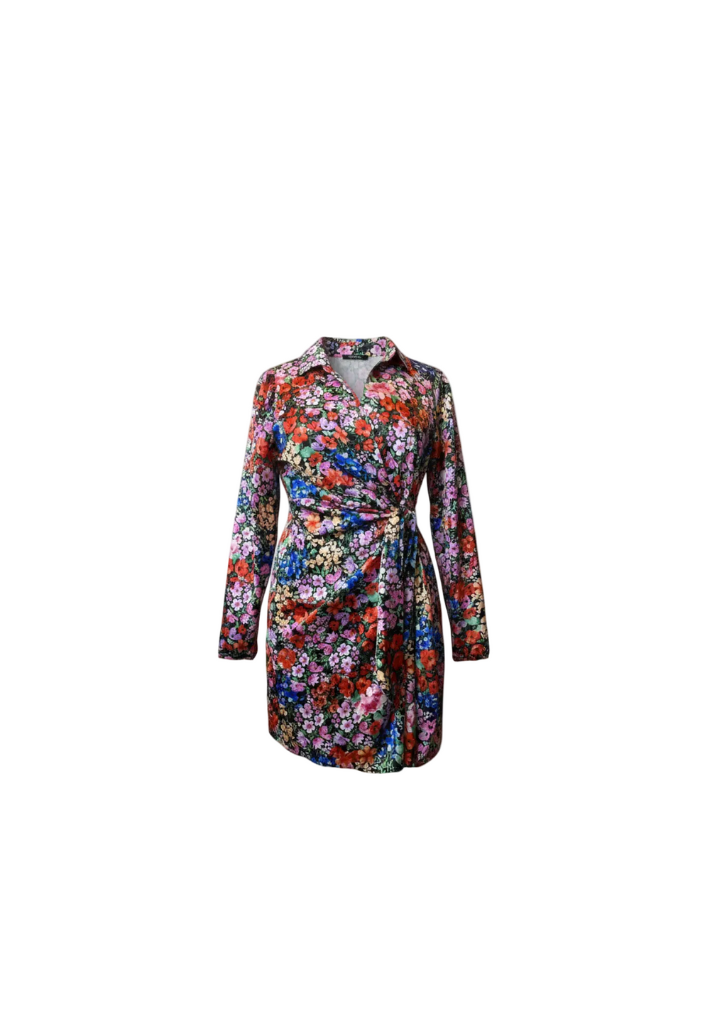 Vestido Camisero Floral Cruzado