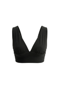 Top crop escote V profundo negro