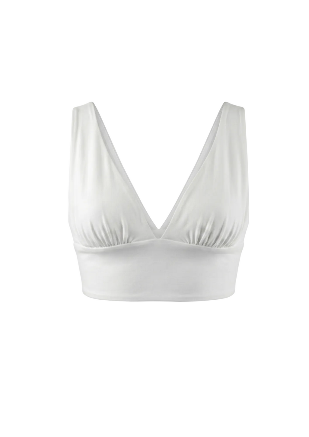 Top crop escote V profundo blanco