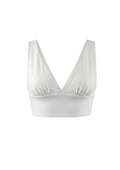 Top crop escote V profundo blanco