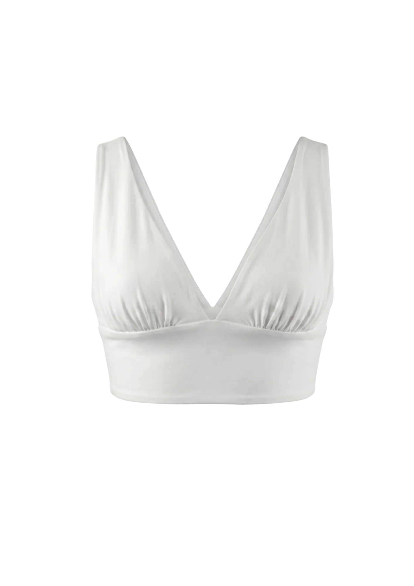 Top crop escote V profundo blanco