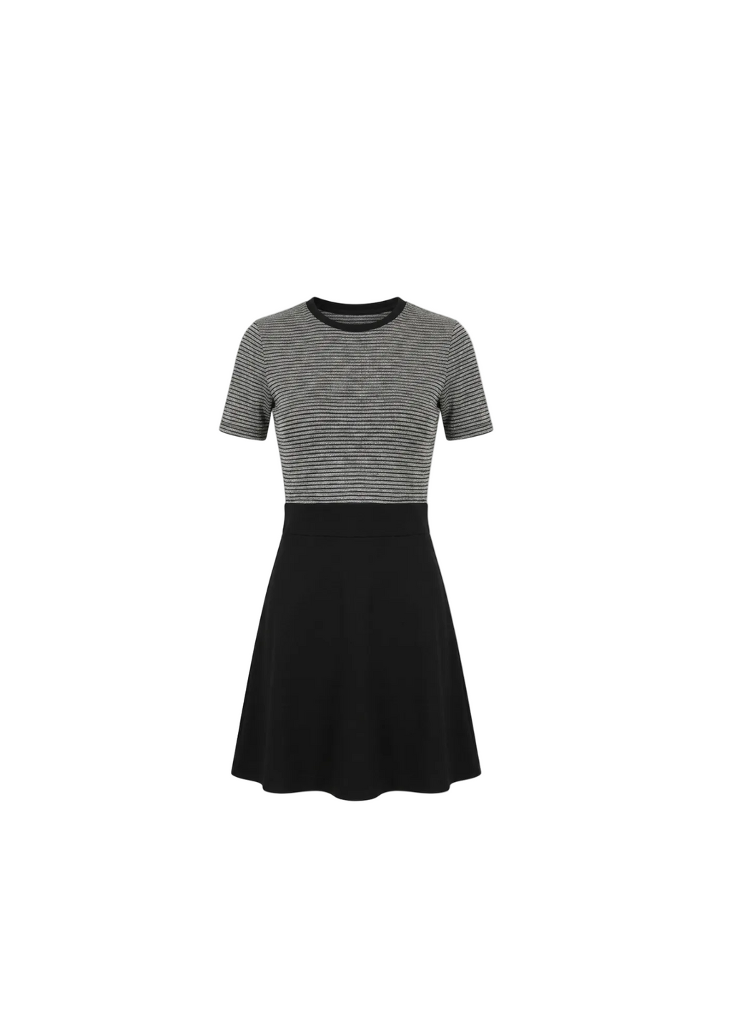 Vestido Bicolor Rayas & Skater Negro