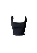 Top Crop Negro Lazos en Hombros