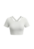 Top crop espalda cruzada con mangas blanco