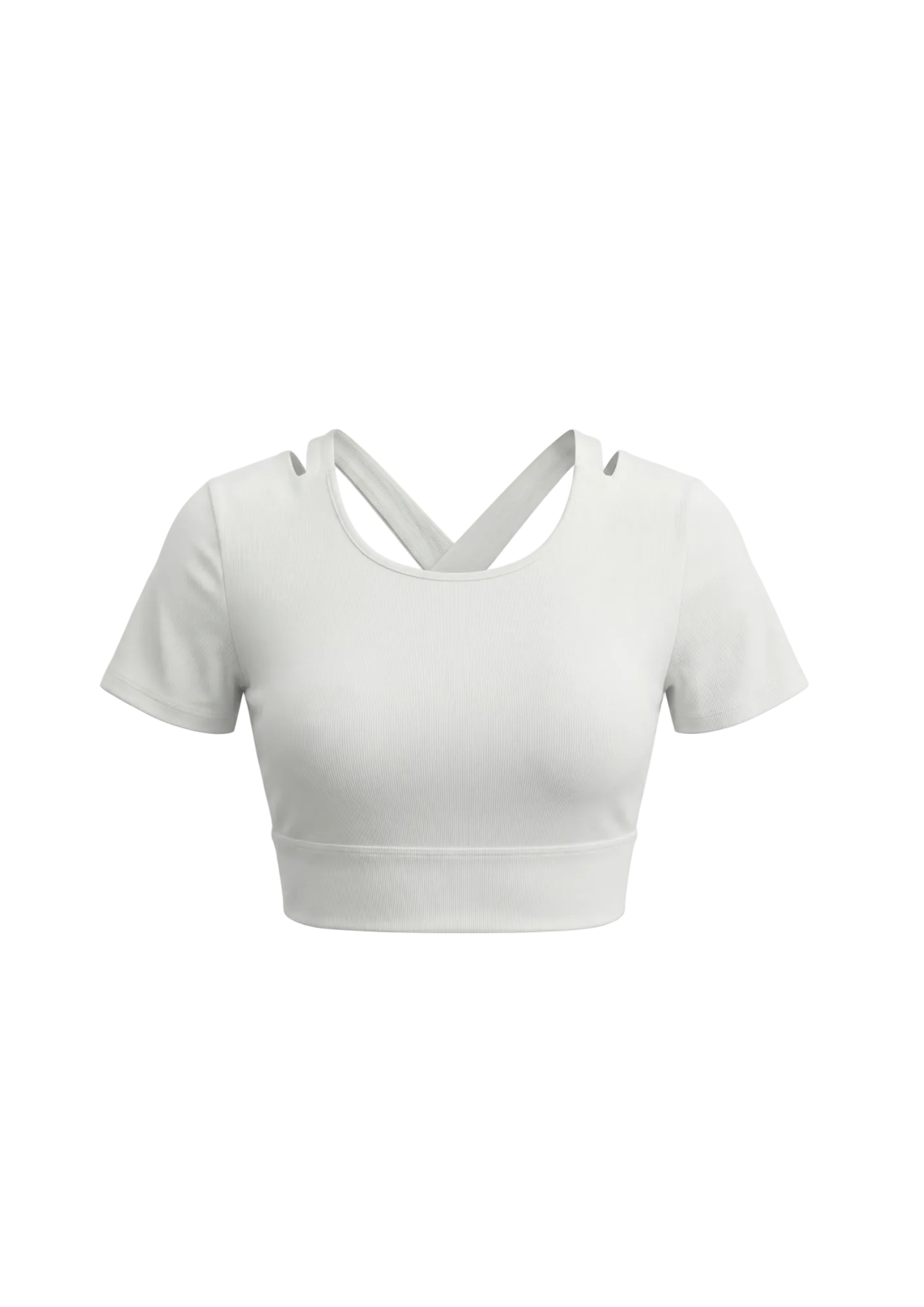 Top crop espalda cruzada con mangas blanco