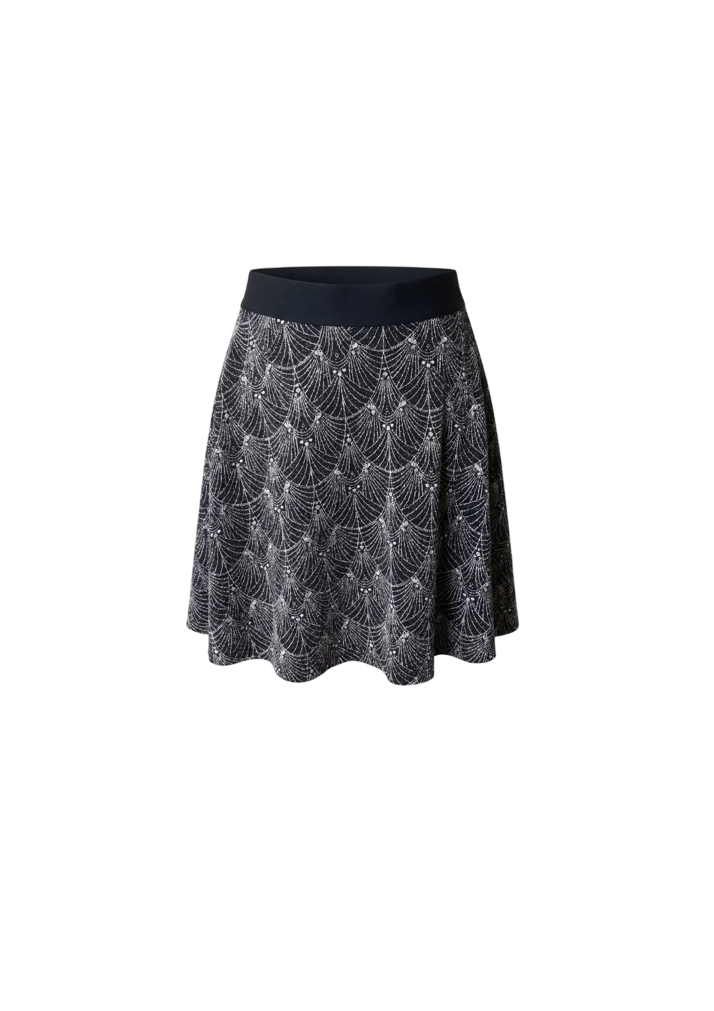Falda Estampado Art Déco — Negro & Plata