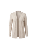 Cardigan Abierto en Tejido Suave Beige Arena