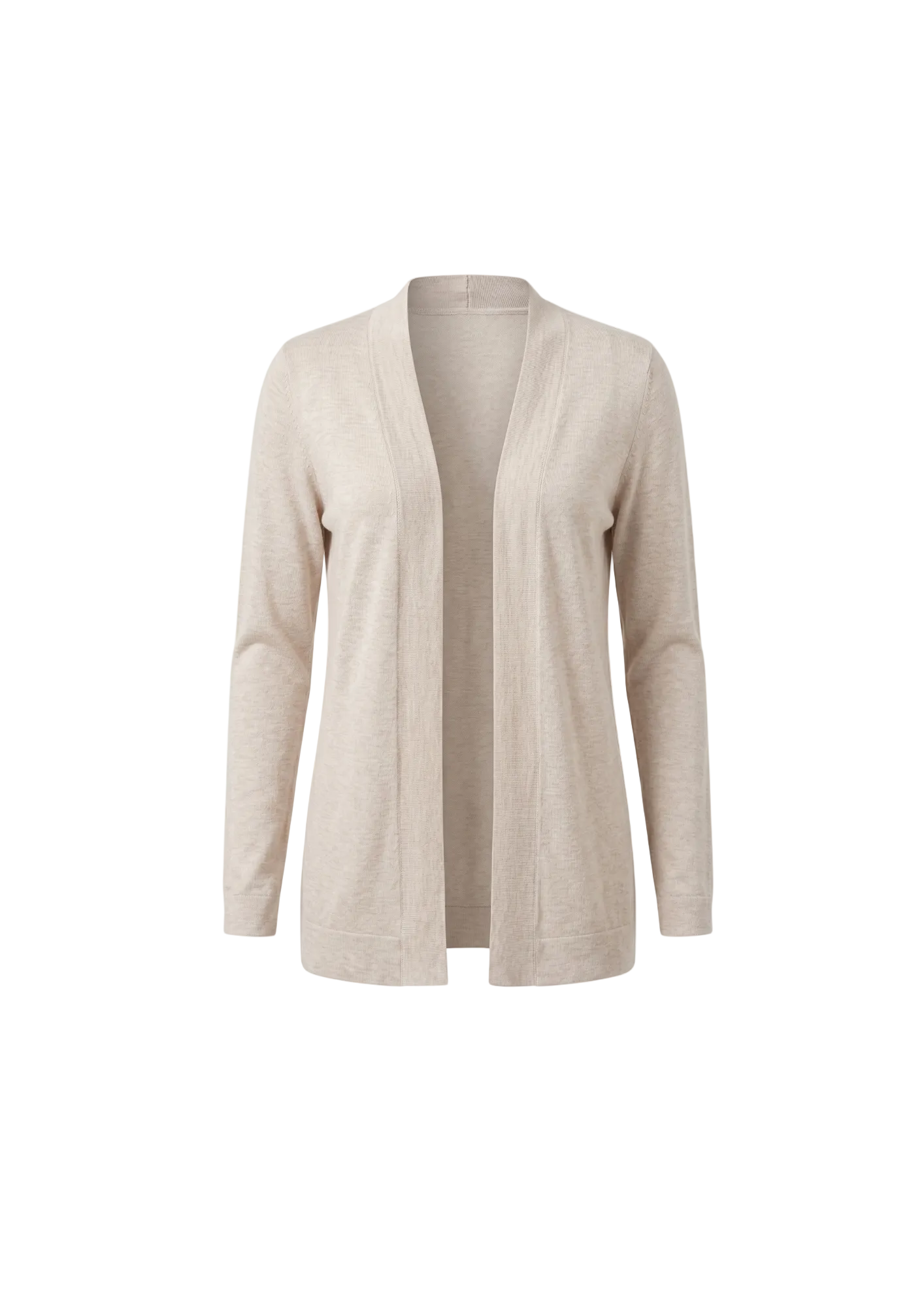 Cardigan Abierto en Tejido Suave Beige Arena