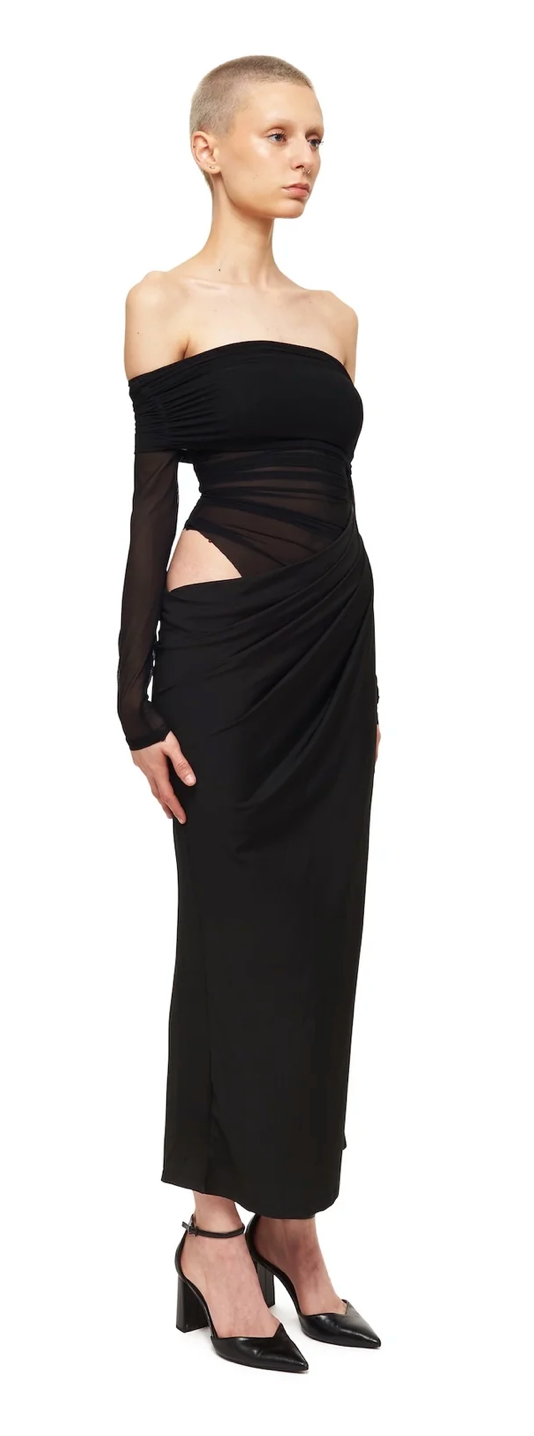 Long Sleeve Maxi Dress Black