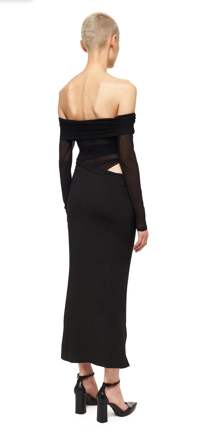 Long Sleeve Maxi Dress Black