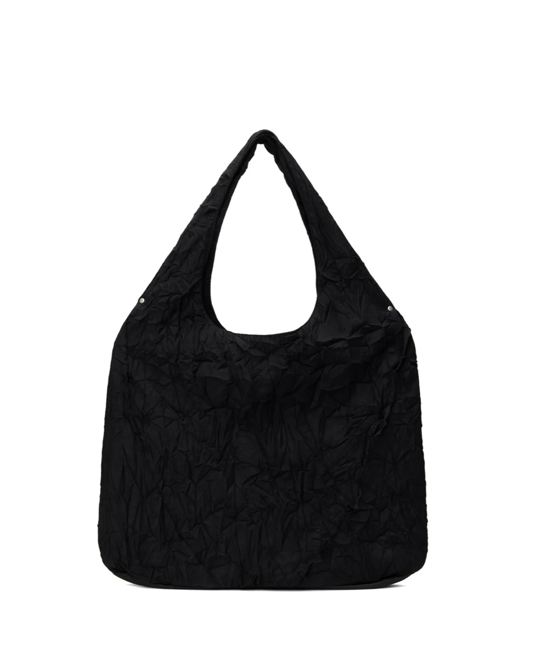Black cut off round tote bag
