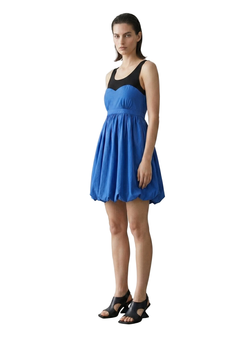 Vestido Burbuja Bicolor con Detalle Corazón