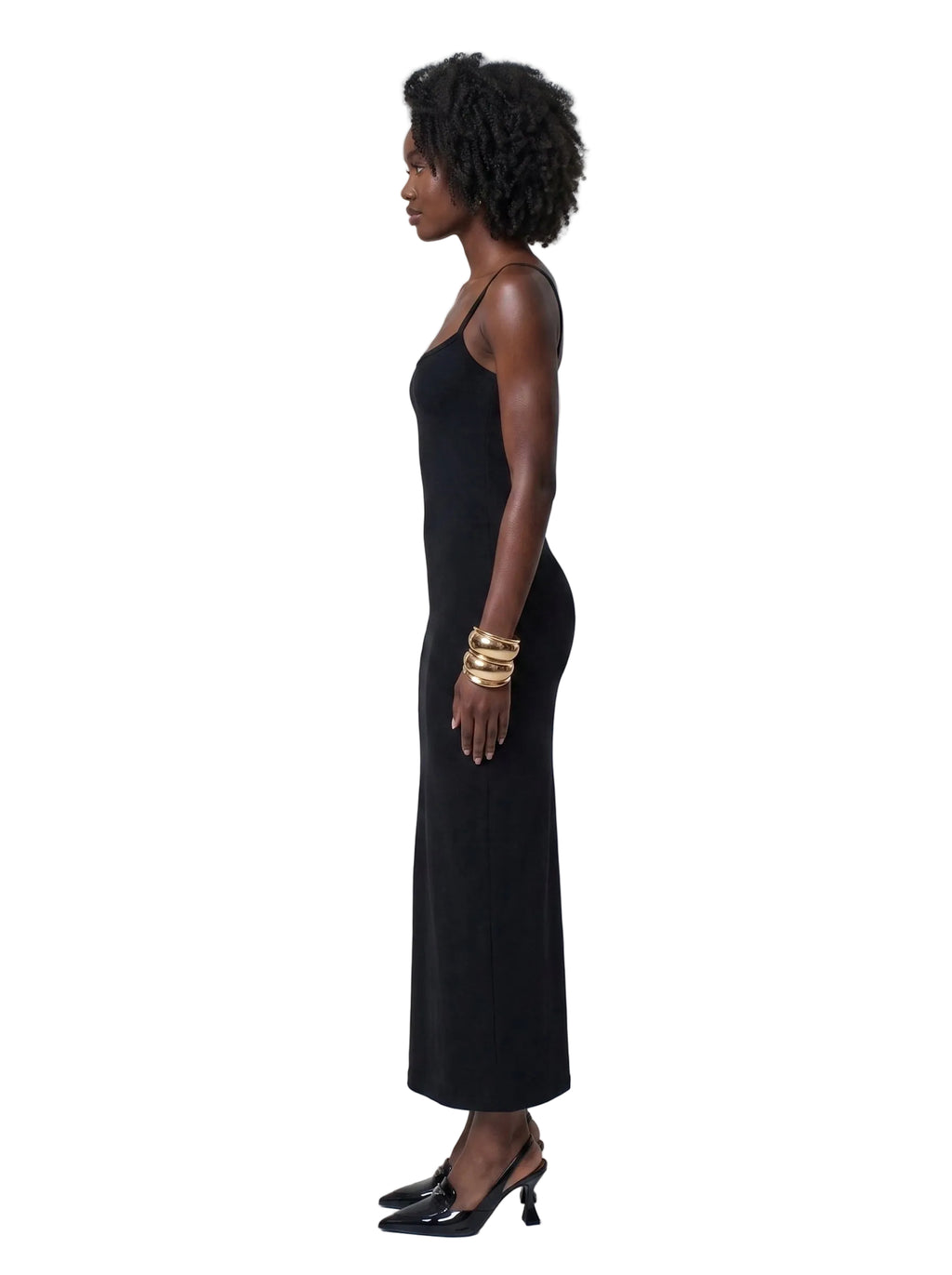 Vestido Midi Bodycon de Tirantes Negro