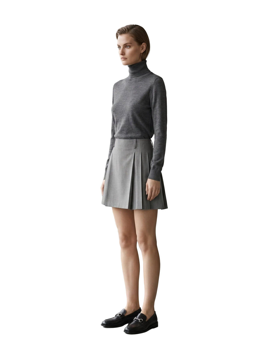 Falda Mini Espiguilla Gris