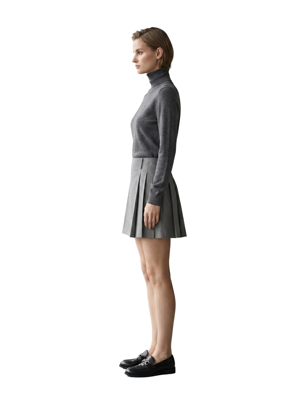 Falda Mini Espiguilla Gris