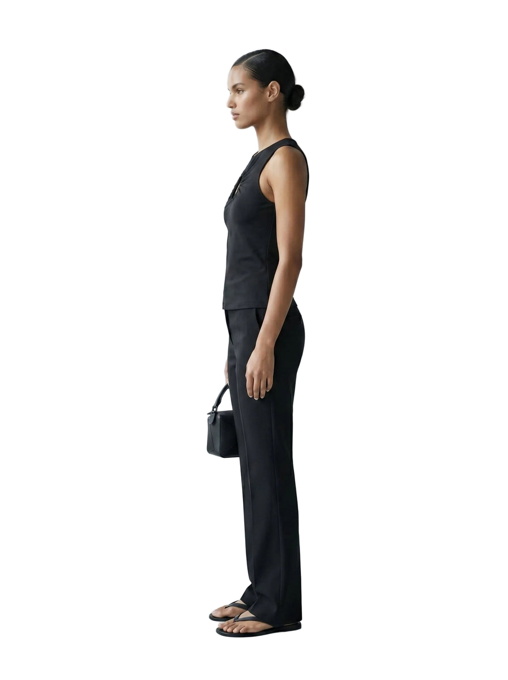 Top entallado cut-out keyhole negro