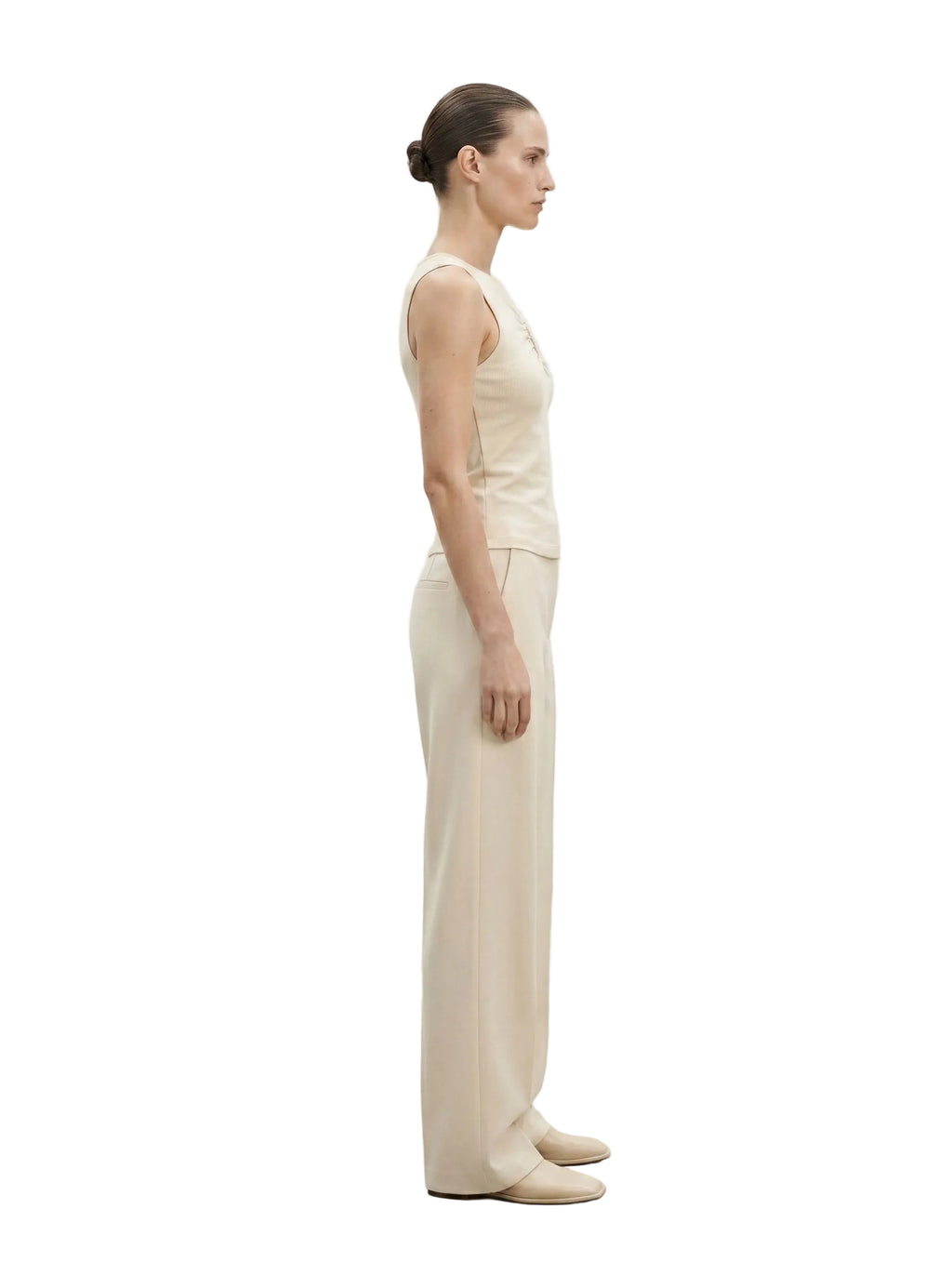 Top entallado cut-out keyhole blanco