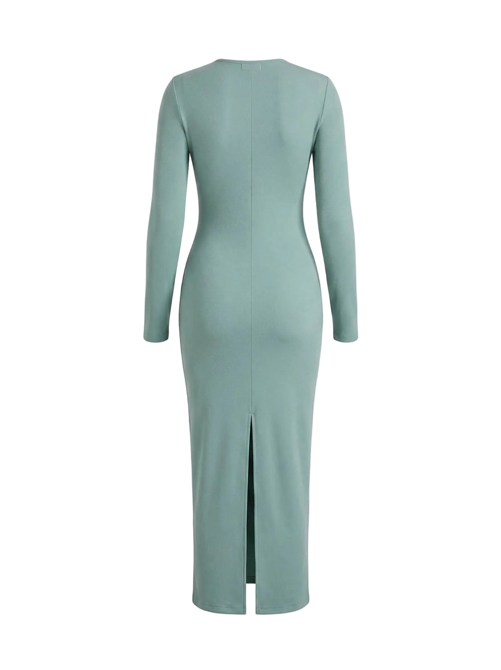 Vestido Maxi Bodycon con Cut-Out Asimétrico  Verde Salvia