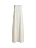Vestido Maxi Strapless en Lino Blanco Marfil